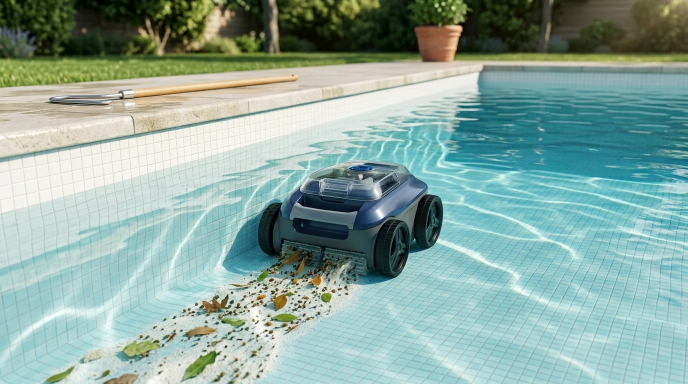 Cordless Robotic Pool Cleaner: Strong Suction + Self-Parking